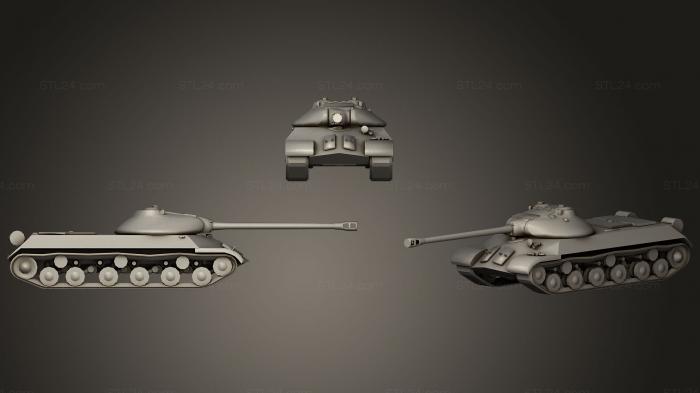 Автомобили и транспорт (Советский танк ис3, CARS_0299) 3D модель для ЧПУ станка